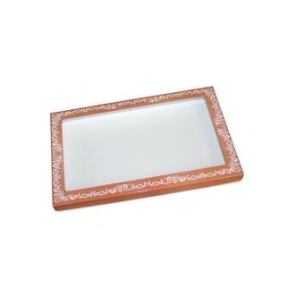 Упаковка для пряников с окном МК - "Оранжевая с узором, 35х21х3,5 см." (1581) (Упаковка 1 шт.) фото 3082