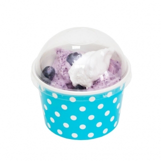 Креманка под мороженое COMPLEMENT - "Голубая в белый горох, 245 мл." (40249.01-DV) (Упаковка 50 шт.) фото 12023