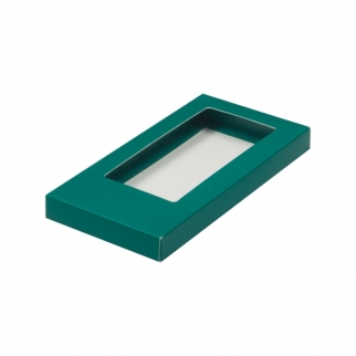 Упаковка для плитки шоколада с окном - "Зеленая, мат. 18х9х1,7 см." (Упаковка 1 шт.) фото 11590