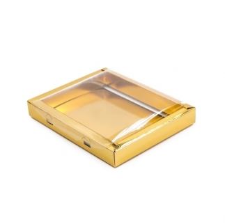Упаковка для конфет с окном - "Золото" 9х14х3 см. (601-М) (Упаковка 1 шт.) фото 3034