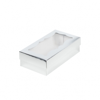 Упаковка для зефира с фигурным окном - "Серебро, 21х10х5,5 см." (080216-РК) (Упаковка 1 шт.) фото 5533