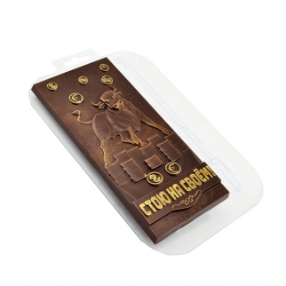 Молд пластиковый для шоколада - "Плитка Бык Стою на своем" (Упаковка 1 шт.) фото 9373
