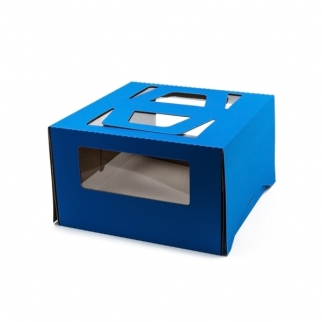 Упаковка для торта с окном - "Голубая, 30x30x17 см." (2-т-170-г-DJ) (Упаковка 1 шт.) фото 3107