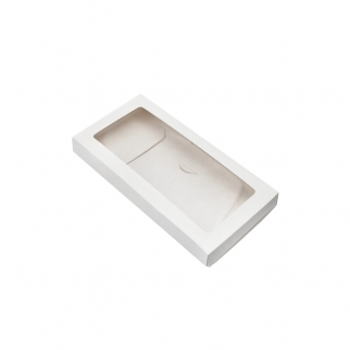 Упаковка для плитки шоколада с окном VM - "Maxi, Белый с окном, 16х8х1,7 см." (Упаковка 1 шт.) фото 3138