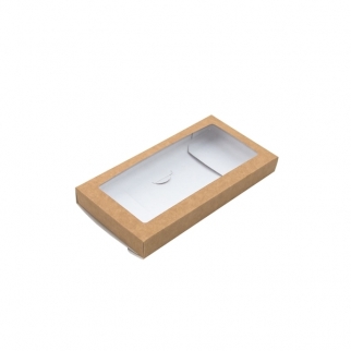 Упаковка для плитки шоколада с окном VM - "Maxi, Крафт с окном, 16х8х1,7 см." (Упаковка 1 шт.) фото 5283