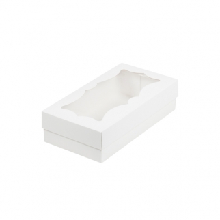 Упаковка для зефира с фигурным окном - "Белая, 21х11х5,5 см." (Упаковка 1 шт.) фото 5532