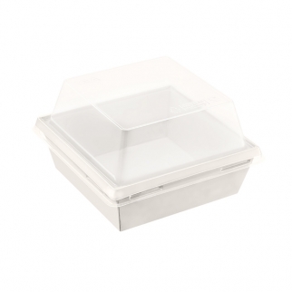 Упаковка для Бенто-торта 800 - "Белая, 13,3х13,3х4 см. (дно)" (Упаковка 1 шт.) фото 12074