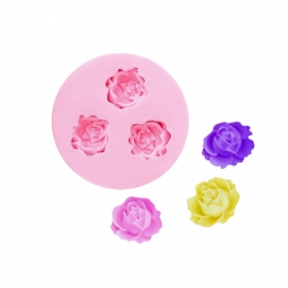 Молд силиконовый - "Три малых розы, 5 см." (861086) (Упаковка 1 шт.) фото 10555