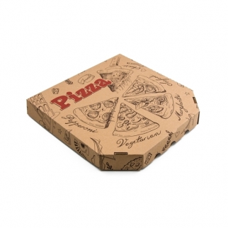 Упаковка для пиццы - "Бурая с печатью", 30х30х3,5 см. (Упаковка 1 шт.) фото 11164
