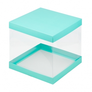 Упаковка для торта прозрачная - "Тиффани, 26х26х28 см." (Упаковка 1 шт.) фото 11598