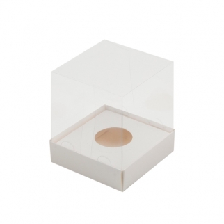 Упаковка для капкейков с прозрачным куполом - "Белая, 1 яч., 10х10х12 см." ПРЕМИУМ (Упаковка 1 шт.) фото 12593