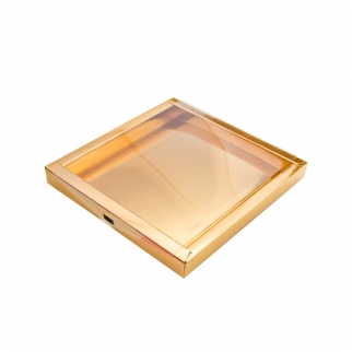 Упаковка для конфет с окном - "Золото" 20х20х3 см. (6010-М) (Упаковка 1 шт.) фото 3033