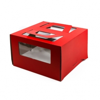 Упаковка для торта с окном - "Красная, 30x30x17 см." (2-т-170-к-DJ) (Упаковка 1 шт.) фото 3111