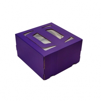 Упаковка для торта с окном - "Фиолетовая, 21x21x12 cм." (120-т-1-DJ) (Упаковка 1 шт.) фото 3116