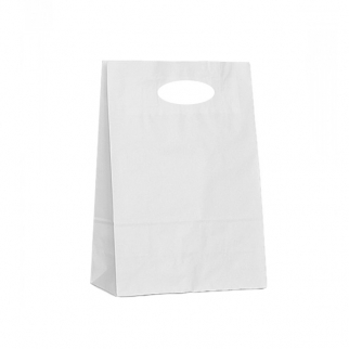 Бумажный пакет - "Белый, с прорубной ручкой, 30х22х11 см." (Упаковка 1 шт.) фото 11102
