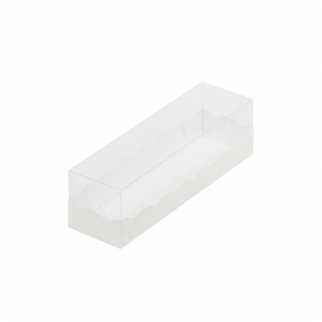 Упаковка для макарон с прозрачной крышкой - "Белая, 19х5,5х5,5 см." (Упаковка 1 шт.) фото 11483