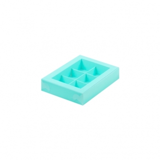 Упаковка для конфет с прозрачной крышкой - "Тиффани, 6 ячеек" 15,5х11,5х3 см. (Упаковка 1 шт.) фото 9099