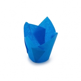 Тарталетка Тюльпан - "Синий", выс. 80 мм. ø 50 мм. (РТК1-С) (Упаковка 180 шт.) фото 3937