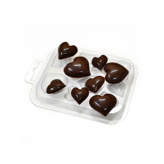 Молд пластиковый для шоколада - "Сердечки" (Упаковка 1 шт.) фото 6376