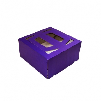 Упаковка для торта с окном - "Фиолетовая, 26x26x13 cм." (130-т-1,5--DJ) (Упаковка 1 шт.) фото 4958