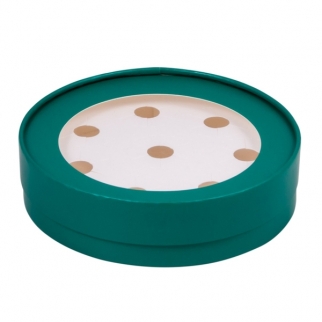 Упаковка для конфет круглая с окном - "Зелёная, 8 ячеек, ø16,5 см., выс. 3,5 см." (Упаковка 1 шт.) фото 12612