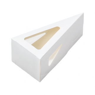Упаковка для кусочка торта с ложементом ForGenika PIE IIIWW - "Белая, 16х8х6 см." (Упаковка 1 шт.) фото 13526