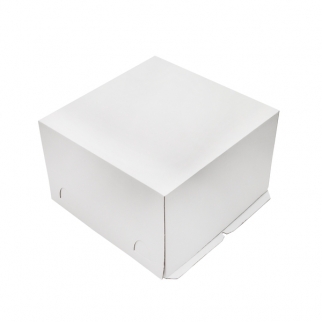 Упаковка для торта PASTICCIERE - "Белая, гофра, 30x30x19 см." (300х300х190 NEW) (Упаковка 1 шт.) фото 10814