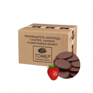 Шоколад ТОМЕР - "Молочный с клубникой, Диски" (Упаковка 11 кг.) фото 11053