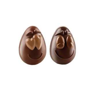 Набор пластиковых форм для шоколада SILIKOMART - "Пасхальные смайлики" (SMILING.) (Упаковка 2 шт.) фото 11652