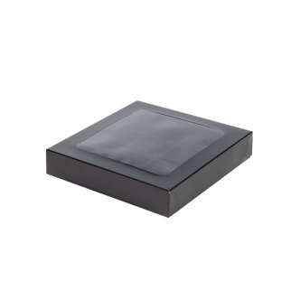 Упаковка для конфет с окном - "Черная, 9 ячеек, 16х16х3 см." (Упаковка 1 шт.) фото 5548