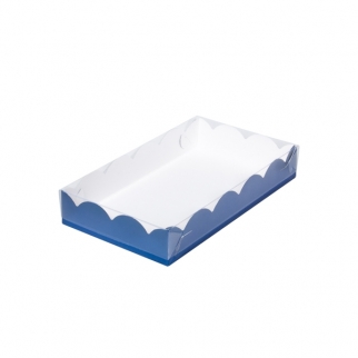 Упаковка для пряников с прозрачной крышкой - "Синяя, 22х15х3,5 см." (Упаковка 1 шт.) фото 5561