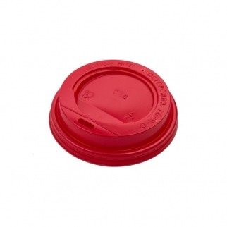 Крышка бумажного стакана ECO - "Красная без колпачка, ø 80 мм." (Упаковка 100 шт.) фото 5297