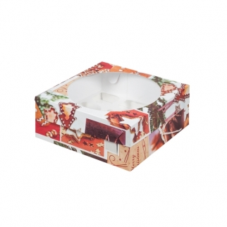 Упаковка для капкейков с окном - "Пряник, 9 ячеек", 23,5х23,5х10 см. (Упаковка 1 шт.) фото 6265