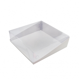 Упаковка для торта с прозрачной крышкой АЙСТ - "Белая, 33х33х10 см." (Упаковка 1 шт.) фото 3996