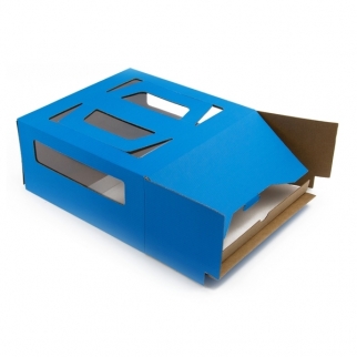 Упаковка для торта с окном - "Голубая, 26x26x13 см." (1,5-т-130-г-DJ) (Упаковка 1 шт.) фото 3106