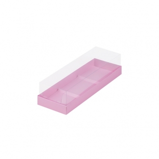 Упаковка под  муссовые пирожные - "Розовая матовая, 3 ячейки, 26х8,5х6 см." (Упаковка 1 шт.) фото 9128