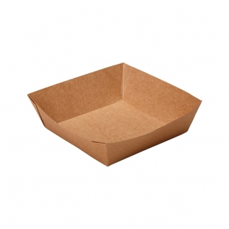 Упаковка для бургеров, картофеля фри ECO - "Крафт" 13,9х13,9х4,2 см. (ECOTRAY550PC) (Упаковка 1 шт.) фото 7810