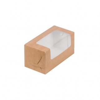 Упаковка для кекса с окном - "Крафт, 20х10х10 см." (Упаковка 1 шт.) фото 5829