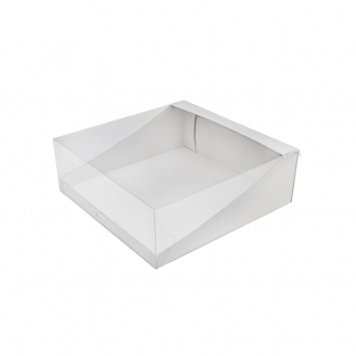 Упаковка для торта с прозрачной крышкой АЙСТ - "Белая, 30х30х10,5 см." (Упаковка 1 шт.) фото 3995