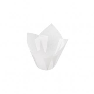 Тарталетка Тюльпан - "Белый", выс. 80 мм. ø 50 мм. (TMC150/50W) (Упаковка 200 шт.) фото 7607