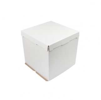 Упаковка для торта PASTICCIERE - "Белая, гофра, 30x30x30 см." (300х300х300 NEW) (S) (Упаковка 1 шт.) фото 8578