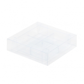 Упаковка пластиковая для конфет - "Прозрачная, 4 ячейки" 11,5х11,5х3 см. (Упаковка 1 шт.) фото 10671