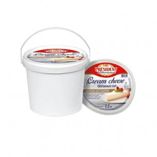 Сыр творожно-сливочный PRESIDENT - "Для роллов и чизкейка, 65%" (Упаковка 2,2 кг.) фото 10638
