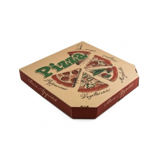 Упаковка для пиццы - "Бурая с печатью", 35х35х4,5 см. (Упаковка 1 шт.) фото 11274