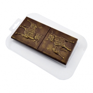 Молд пластиковый для шоколада - "Плитка Бык с узорами" (Упаковка 1 шт.) фото 9372