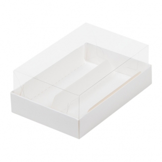 Упаковка для эклеров с прозрачным куполом - "Белая, 2 лож., 13,5х9х5 см." (Упаковка 1 шт.) фото 13718