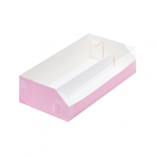 Упаковка для макарон с прозрачной крышкой и ложементом - "Розовая, 21х11х5,5 см." (Упаковка 1 шт.) фото 11588