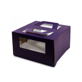 Упаковка для торта с окном - "Фиолетовая, 30x30x17 cм." (2-т-170-ф-DJ) (Упаковка 1 шт.) фото 3118