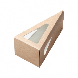 Упаковка для кусочка торта с окном ForGenika PIE III WK - "Крафт, 16х8х6 см." (Упаковка 1 шт.) фото 13527