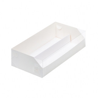 Упаковка для макарон с прозрачной крышкой и ложементом - "Белая, 21х11х5,5 см." (Упаковка 1 шт.) фото 11584